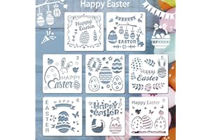 BUZIFU 8 Stück Ostern schablonen Set Kunststoff Zeichnung Malerei Schablone für Kinder, Ostern basteln, osternkarten, Körpermalfarben, Ostern deko und ostergeschenke