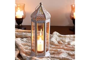 MARRAKESCH ORIENT & MEDITERRAN INTERIOR MARRAKESCH Raki - Farol oriental (23 cm, para exteriores, decoración de balcón o interior como decoración para alféizar de ventana)