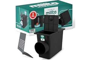 3x Millto™ Desagüe Tubería Lluvia Canalón Filtro 110mm Negro | Barranco Lluvia Caja Bajante Sumidero Agua Tubo Polipropileno Conexión Lateral