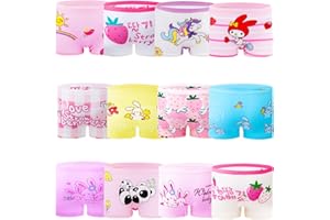 JackLoveBriefs Coton Boxer Fille 12 Pièces Culottes pour Filles 2-9 Ans