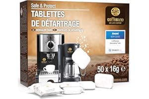 50 Pastilles de détartrage pour Delonghi, Tassimo, Bosch, Krups, Philips, Dolce Gusto, Senseo, Jura, Siemens, Miele machines à café automatiques et cafetières - Coffeeano détartrantes