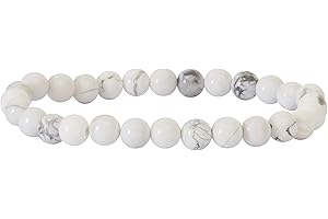 Garaulion Bracelet Howlite Pierre Naturelle 6mm Lithothérapie | Sérénité & Apaisement (Howlite)