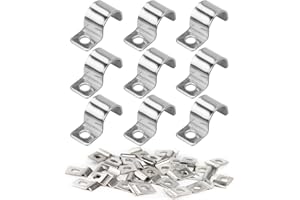 SHUOHONG 20 Piezas Abrazaderas Metalicas de Tubo en U, Abrazaderas Metalicas para Tubos, Grapas para Cables Pared, Abrazaderas de Acero Inoxidable, Abrazaderas Para Tubos para Cable Ø 16 mm