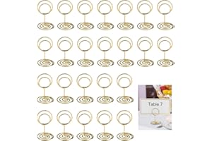 MORJCG 26 Pcs Photo Holders for Tables, Table Number Holders for Weddings, Table Number Stands, Place Card Holders for Graduation Reception Restaurant Photo Picture Office Wedding Party (Gold)