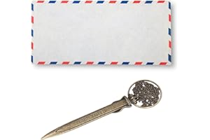 BORDSTRACT Metall Brieföffner, Retro Umschlagöffner Messer Umschlag Slitter Antik Design Handschneider Klinge für Home Office Geschenk(Bronze)