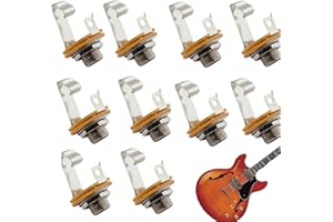 BAOSROY Conector de Entrada Jack Hembra para Guitarra,10pcs Conector Hembra de Entrada Mono de 6,35mm,Conector Montaje en Panel Toma de Bajo,Conector de Repuesto Stratocaster,para Guitarra Bajo Eléctrico