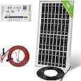 ECO-WORTHY 10 Watts 12 Volt Solar Trickle Charger Car Battery Maintainer Solar Panel Kit: 1pc 10W 12V Monocrystalline Solar Panel with 10A Charge Controller and Cables for 12 Volt Battery Motorhome