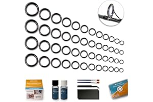 OJYDOIIIY Fishing Rod Repair Kit,Fishing Pole Eyelet Ceramic Insert Eyes Repair with Supplies 28/56 Rings
