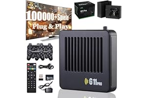 LIOCWOCNE Retrowave G11 Pro 100000 Spiele, 4k HD Retro Konsole - Das Original, Retro Spielekonsole, 2.4g Wireless Controllern, Portable Plug and Play Gaming Konsole Gift für Männer,Ehemann (256GB,4 Gamepad)