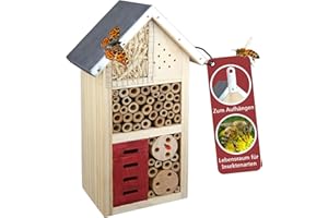CULT at home Insektenhaus – Nistkasten für Nützlinge – Höhe 26 cm – Bienenhotel Schmetterlingshaus Insektenhotel Marienkäferhaus aus Holz