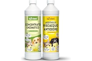 BIO-CHEM CLEANTEC bio-chem - Set di 2 prodotti per il controllo degli odori - Detergente enzimatico 1L - Additivo per il risciacquo della biancheria 1L - Deodorante per casa e tessuti