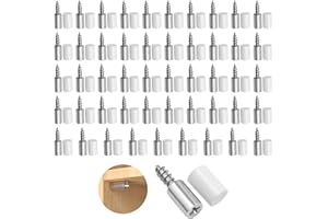 FL HUA 50 Pcs Shelf Support Pegs, Kitchen Cupboard Shelf Supports with Non-Slip Sleeve, Shelf Support Pins 7.5mm for Cabinet Cupboards Wardrobe Bookcase