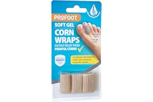 Profoot Soft Gel Corn Wraps - Instant Relief from Painful Corns - Cushions and Protects - Contains Soft Gel, Reduces Pressure and Friction - Contains 3 Washable & Reusable Toe Wraps