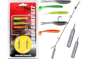 ‎ANGEL-BERGER Angel-Berger Wild Devil Baits Drop Shot Set DropShot Monatage Ready2Fish Drop Shot Rig Blei Gummifische Barsch