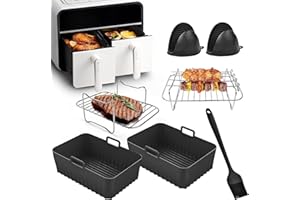 Accessoires pour Air Fryer - Ensemble D'accessoires Pour Friteuse à Air Double Zone Pour Ninja Af300EU, Af400EU, Tower T17088