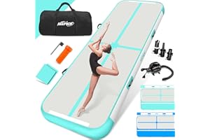 ‎ALLPICK ALLPICK Turnmatte Aufblasbar mit elektrischer Luftpumpe, Länge 3/4/5/6 m Trainingsmatte, 10/20cm hoch Tumbling Matte, Doppelseitiges Design Aufblasbar für Gymnastikmatte, Yoga Taumel