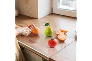 Gracenal Acryl Schneidebrett, Cutting Board, 43x33cm Großes Schneidbrett Rutschfest mit Lippe, Schneidebrett Glas Alternativen Küchenbrett Durchsichtig, Geschenk Küche Küchenutensilien, Küchen Gadgets