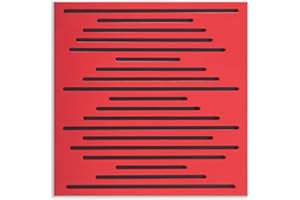 KEYHELM Bass Trap Wave Wood Sagoma Line in Pioppo Verniciato RAL 3020 Rosso Traffico