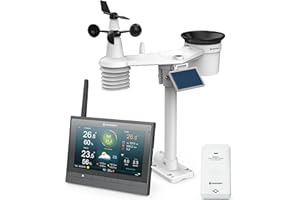 Bresser - Stazione meteo wireless con sensore da esterno; alimentazione a energia solare, con termoigrometrico, modello MeteoChamp HD WLAN, stazione meteinclusi manometro e pluviometro