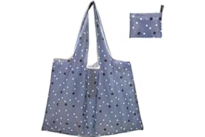 FenFang Duża składana torba na zakupy, torba na zakupy wielokrotnego użytku, torby na zakupy z owocami, tkana torba na zakupy, przyjazna dla środowiska, zmywalna torba na zakupy, 56 x 67 cm