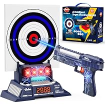 VATOS Jeu De Tir Électronique – Base Cible Avec Score Auto, Pistolet Laser Rechargeable – 2,4 GHz – 4 Modes – Dès 10 Ans