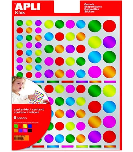 CTOP Ronde stickers, metallic kleuren, gesorteerde diameter, 348 stuks