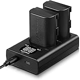 ENEGON LP-E6 sostitutiva (2 pezzi) e caricabatterie Dual USB intelligente per Canon LP-E6, LP-E6N e Canon EOS 5D Mark II/III/