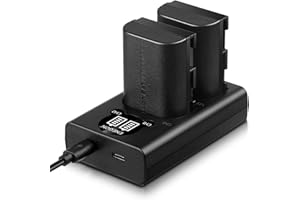 ENEGON LP-E6 akumulator zastępczy (2 sztuki) i Smart LED Dual USB ładowarka do Canon LP-E6, LP-E6N i Canon EOS 5D Mark II/III/IV, 5DS, 5DS R, 6D, 7D, 7D Mark II, 60D, 70D, 80D i wielu innych