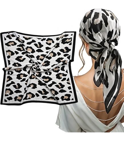 Écharpe En Polyester Imprimé Léopard - Toucher Soyeux, Taille Unique 110x33 Cm - Multifonction Pour Femme