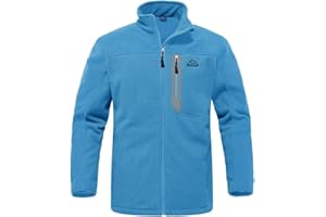 YSENTO Mens Full Zip Micro Fleece Jacket Warm Winter Outdoor Hiking Walking Stand Collar Jacket