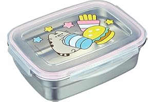 SCOOLI Undercover - Fiambrera Pusheen con cierre de goma - de acero inoxidable - 550 ml de capacidad - sandwichera escolar - fiambrera para niños - fiambrera