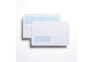 Indigo DL White Window Peel & Seal Envelopes 100gsm Pack of 50 : 110 x 220
