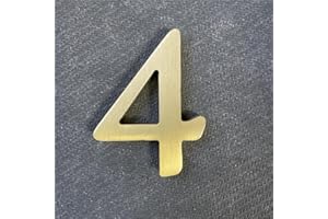 BWRMHME Letras inglesas de latón macizo de 2.6 pulgadas, adorno de letras del alfabeto de metal, letras y números autoadhesivos de pared, señalización de dirección de casa, números de puerta, accesorios de