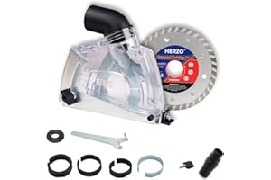 HERZO Guía de corte con racor de aspiración para cortar 115mm /125 mm