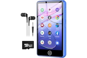 AGXOV 144GB Reproductor MP3 con Bluetooth y Wi-Fi, 4,02 Pulgadas Pantalla Táctil MP4 Player, Reproductor de Música Android con Spotify, Amazon Music, Deezer, Radio FM, Lector de E-Books (Azul)