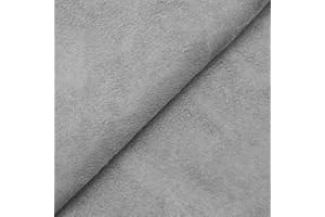 DESHOME Alessia 5 metri - Tessuto al metro scamosciato in Microfibra Idrorepellente Stoffa per tappezzeria divani, cuscini, complementi d'arredo (Grigio argento)