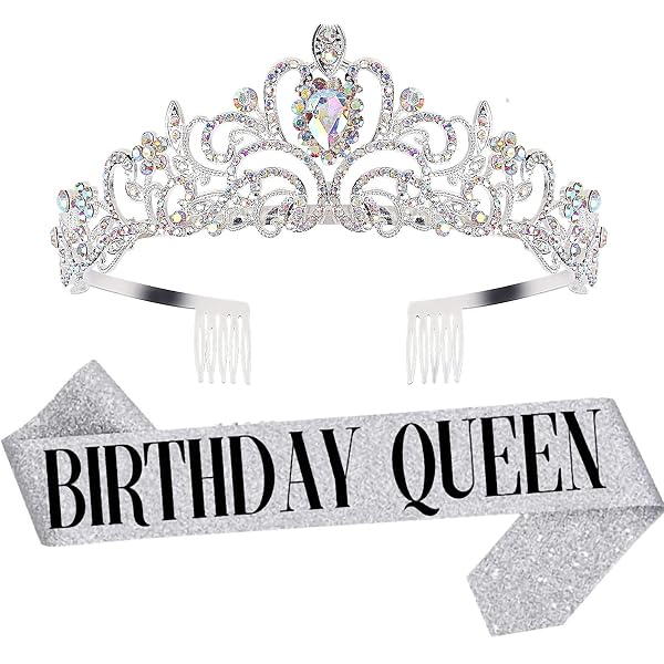 Voarge Corona di Compleanno per Bambini - 1 Anno, per Capelli, Rosa, Accessorio per Capelli per Bambina, Fascia Elastica