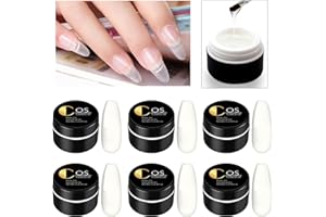 COSCELIA 6 piezas de esmalte de uñas U V de 15 ml transparente empapado de gel de manicura francés de larga duración salón y uso doméstico, arte de uñas DIY