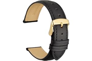 WOCCI Vintage Leather Watch Strap with Gold Buckle, Replacement Band for Men and Women, 14mm 15mm 16mm 17mm 18mm 19mm 20mm 21mm 22mm 23mm 24mm