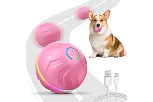 BXIHUR Interactive Dog Toys, New Electric Dog Toy, Automatic Moving Dog Toy, Dust And Waterproof Ip 54, Rechargeable, Suitability Puppy/Small/Medium/Large Dogs（Pink）