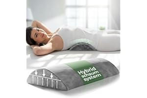 ‎WELL B4 Ergonomisches Lendenwirbelkissen für Bett & Sofa - Lendenkissen zur Rückenstütze im Liegen - Lordosekissen für die Lendenwirbelsäule - Rücken Lendenstützkissen, Lumbar Support Pillow - GRAU