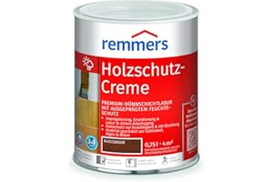 Remmers Holzschutz-Creme 3in1 nussbaum, 0,75 Liter, tropffreie Holzlasur für aussen, 3in1: Imprägnierung, Grundierung & Lasur in EINEM Arbeitsgang