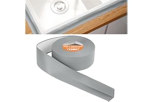 Flintronic Sigillante Impermeabile, 15m/38mm Battiscopa Morbido PVC Sigillante Autoadesivo Nastro, Impermeabile, Antiolio e Antimuffa Utilizzato per Piastrelle da Cucina/Bagno, ecc, Grigio