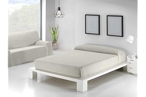 Sedalinne - Colcha Multiusos para Sofás y Cama - Cubre Sofá 230x280 cm - Tejido 85% Algodón 15% Poliéster - Ideal como Cubre Cama, Plaid o Protector de Sofá - Crudo