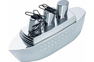 TROIKA Fermacarte cromato a forma di transatlantico