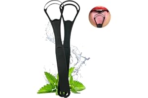 FloraVigo Środek do czyszczenia języka ze stali nierdzewnej (2 sztuki), podwójna głowica skrobaka, środek do czyszczenia jamy ustnej, metalowy środek do czyszczenia języka, pomaga w higienie jamy