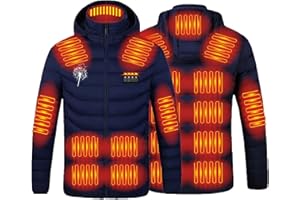 KHIRVWL Gilet Riscaldabile Uomo Donna Giacca Riscaldata Stampata Zona Invernale 21 Giacca di Cotone con Giacca Riscaldante Elettrica Intelligente a Temperatura Costante USB a Quattro Controlli
