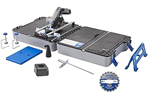 Dremel Blueprint Estación de Sierra Circular Portátil 12V Sin Escobillas con Estación de Trabajo 1x Disco Multimaterial, 1x Guia de Corte, 1x Adaptador de Polvo, 2x Gatos