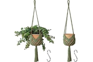 Muorruo 2-pack hängande växthållare med mönster, makramé växthängare för inomhus och utomhus, makramé växthängare för krukor