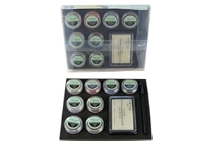 Embossing Powder Set | 8 Glitter Embossing Powder | Clear Ink Stamp Pad | Dual Tip Pen | Pretty Things London